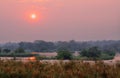 Sunset above Okavango river Royalty Free Stock Photo