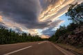 Sunset Above Rural Road Royalty Free Stock Photo