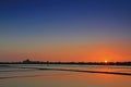 Sunset above the Salt Pan in Tainan, Taiwan Royalty Free Stock Photo