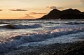 Sunset above sea Limnos Royalty Free Stock Photo