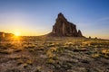 Sunset Above Shiprock In New Mexico