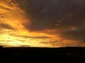 Sunset above windfarm Royalty Free Stock Photo