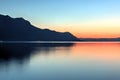 Sunset abstract over Lake Geneva, Switzerland