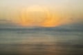 Sunset Abstract over Ocean in Muted Orange and Blue with Blur Royalty Free Stock Photo