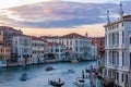 Sunset view of the iconic view from Academia bridge or Puente de Royalty Free Stock Photo