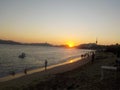 Sunset on Acapulco Beach Royalty Free Stock Photo