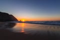 Sunset on Adraga Beach Royalty Free Stock Photo