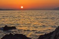 Sunset on the Adriatic Makarska Royalty Free Stock Photo