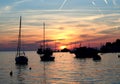 Sunset from the Adriatic Sea Royalty Free Stock Photo