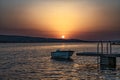 Sunset on the adriatic sea in Coratia