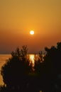 Sunset on Adriatic sea in Makarska Royalty Free Stock Photo