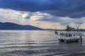 Sunset on aegean sea in Akyaka, Mugla