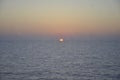 Sunset on Aegean Sea through the Ferryboat window