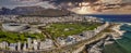 sunset aerial view of Cape Town city in Western Cape p Royalty Free Stock Photo