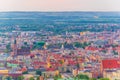 Sunset aerial view of center of Wroclaw, Poland...IMAGE Royalty Free Stock Photo