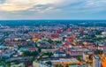 Sunset aerial view of central Wroclaw, Poland...IMAGE Royalty Free Stock Photo