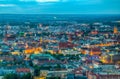 Sunset aerial view of central Wroclaw, Poland...IMAGE Royalty Free Stock Photo