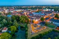 Sunset aerial view of Kristianstad bastion in Sweden