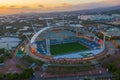 Sunset aerial view of Seogwipo stadium at Jeju island, Repubic of Korea