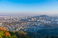 Sunset aerial view of Seoul from Inwangsan mountain, Republic of Korea