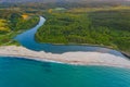 Sunset aerial view of Veleka beach in Bulgaria Royalty Free Stock Photo