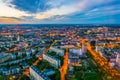 Sunset aerial view of Wroclaw, Poland...IMAGE Royalty Free Stock Photo