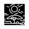 sunset african glyph icon vector illustration Royalty Free Stock Photo