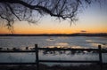 Sunset at Aiguamolls d`Emporda Wetland Royalty Free Stock Photo