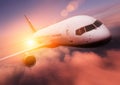 Sunset Airplane Travel Royalty Free Stock Photo