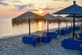 Sunset on Akti Koviou beach on Sithonia, Chalkidiki, Greece