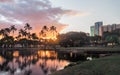 Sunset from Ala Moana Beach Park Royalty Free Stock Photo