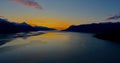 Sunset in Alaska on a peaceful fall evening Royalty Free Stock Photo