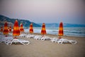 After sunset Albena Beach Bulgaria Sea Royalty Free Stock Photo