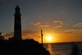 Sunset at Albion Lighthouse Royalty Free Stock Photo