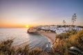 Sunset at Algarve coast, Carvoeiro, Portugal Royalty Free Stock Photo