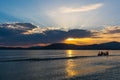Sunset in Alghero shore Royalty Free Stock Photo