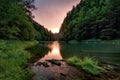 Sunset along the banks of Dunajec river