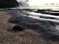 Sunset along NaPali Coast during Fall - View from KeÃ¢â¬â¢e Beach on Kauai Island in Hawaii. Royalty Free Stock Photo