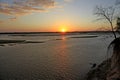 Sunset along Rufiji River, Selous Game Reserve, Tanzania Royalty Free Stock Photo