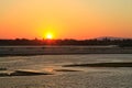 Sunset along Rufiji River, Selous Game Reserve, Tanzania Royalty Free Stock Photo