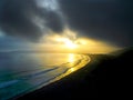 Sunset along shoreline, Alaska