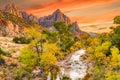 Sunset Along the Watchman Peak Royalty Free Stock Photo