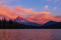 Sunset alpenglow on Mt. Hood, Oregon Royalty Free Stock Photo