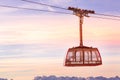 Sunset Alps, cable car Aiguille du Midi, France