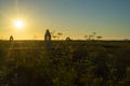 Sunset in Alviso Marina County Park with door in there Royalty Free Stock Photo