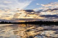 Sunset in the Amazon Rainforest, Manaos, Brazil Royalty Free Stock Photo