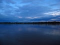 The sunset on Amazon river in Peru, South America Royalty Free Stock Photo