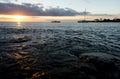 Sunset at Anaeho`omalu Beach Royalty Free Stock Photo