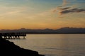 Sunset at Anchor Park in West Seattle, Washington. Royalty Free Stock Photo