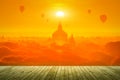 Sunset at ancient temple in Bagan, Myanmar Royalty Free Stock Photo